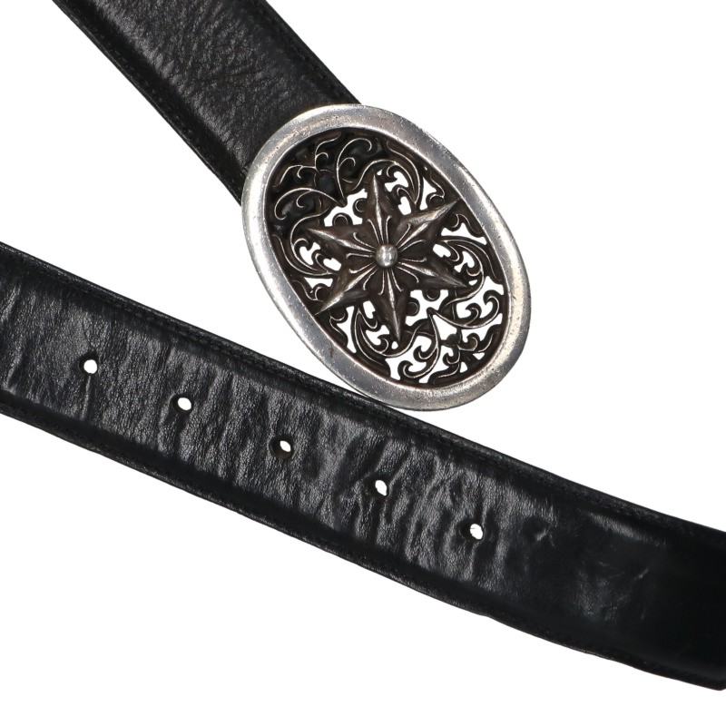 Chrome Hearts 1.5 Classic Oval Star Leather Belt Size 30
