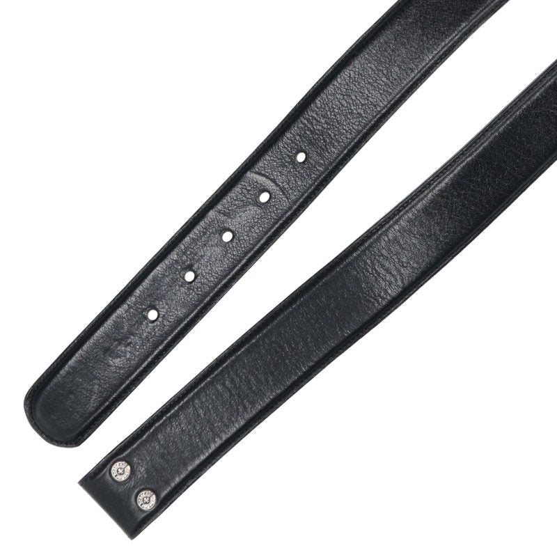 Chrome Hearts 1.5" Scroll Rivets Belt Black/Silver Size 32