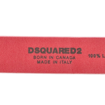 DSQUARED Logo Buckle Leather Belt Pink Red Size 85