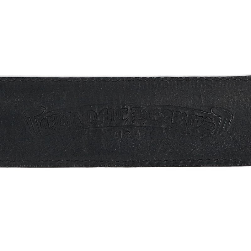 Chrome Hearts 1.5" Cemetery Cross Patch Belt Black Size 34