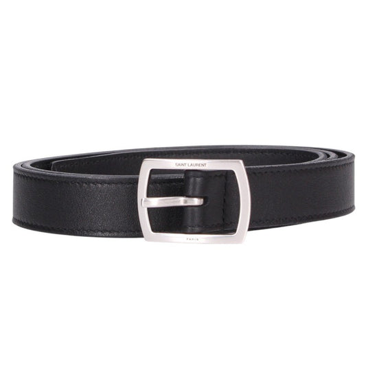 SAINT LAURENT PARIS Silver Buckle Leather Belt Size ONE SIZE