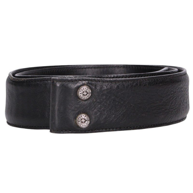 Chrome Hearts 1.5inch Scroll Label Leather Belt Size 32