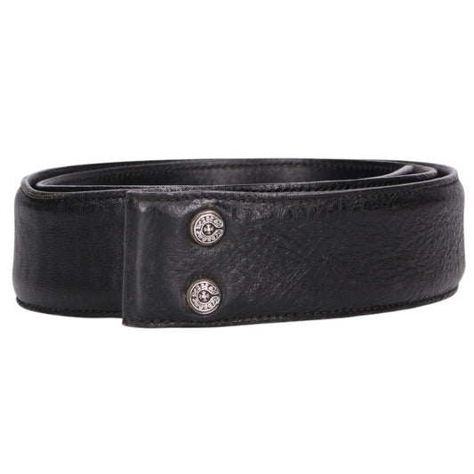 Chrome Hearts 1.5inch Scroll Label Leather Belt Size 32