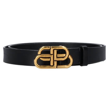 BALENCIAGA BB Logo Buckle Leather Belt Size 85