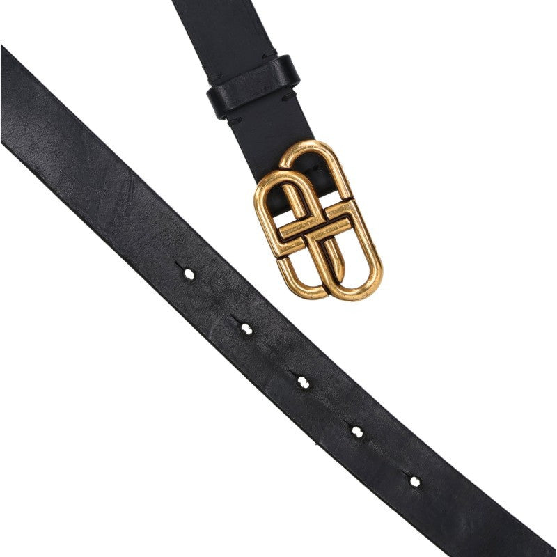 BALENCIAGA BB Logo Buckle Leather Belt Size 85