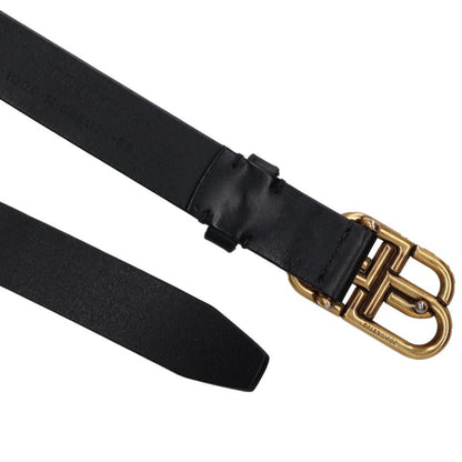 BALENCIAGA BB Logo Buckle Leather Belt Size 85