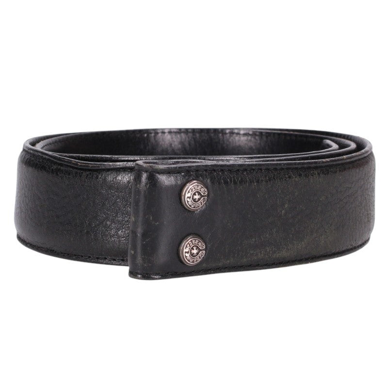 Chrome Hearts 1.5" Scroll Label Rivets Leather Belt Size 32
