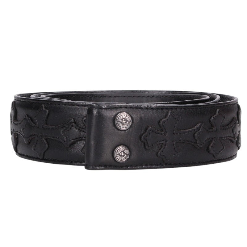 Chrome Hearts 1.5inch Cemetery Cross Leather Belt Size 36