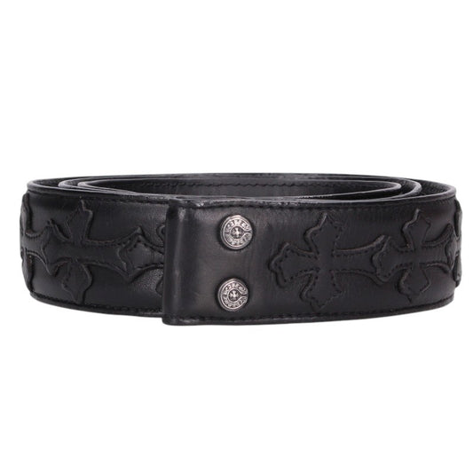Chrome Hearts 1.5inch Cemetery Cross Leather Belt Size 36