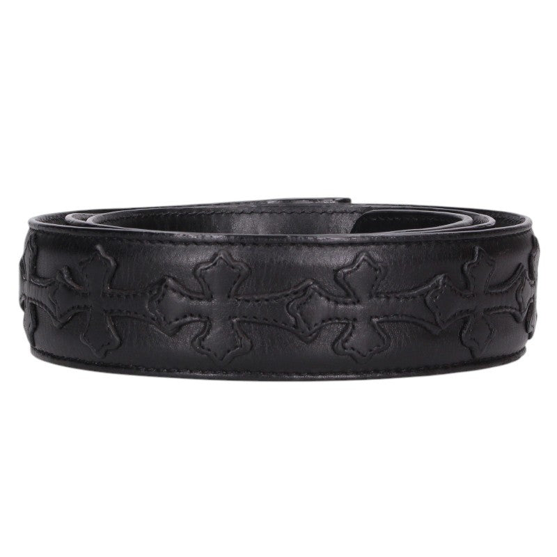 Chrome Hearts 1.5inch Cemetery Cross Leather Belt Size 36