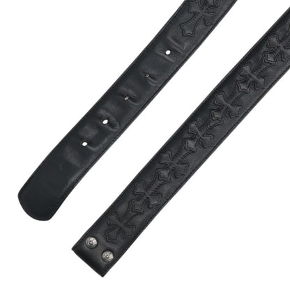 Chrome Hearts 1.5inch Cemetery Cross Leather Belt Size 36