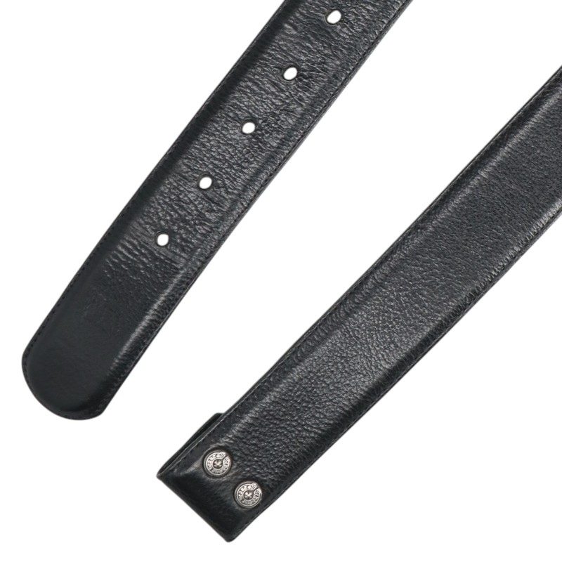 Chrome Hearts 1.5inch Scroll Belt Black/Silver Size 32INCH