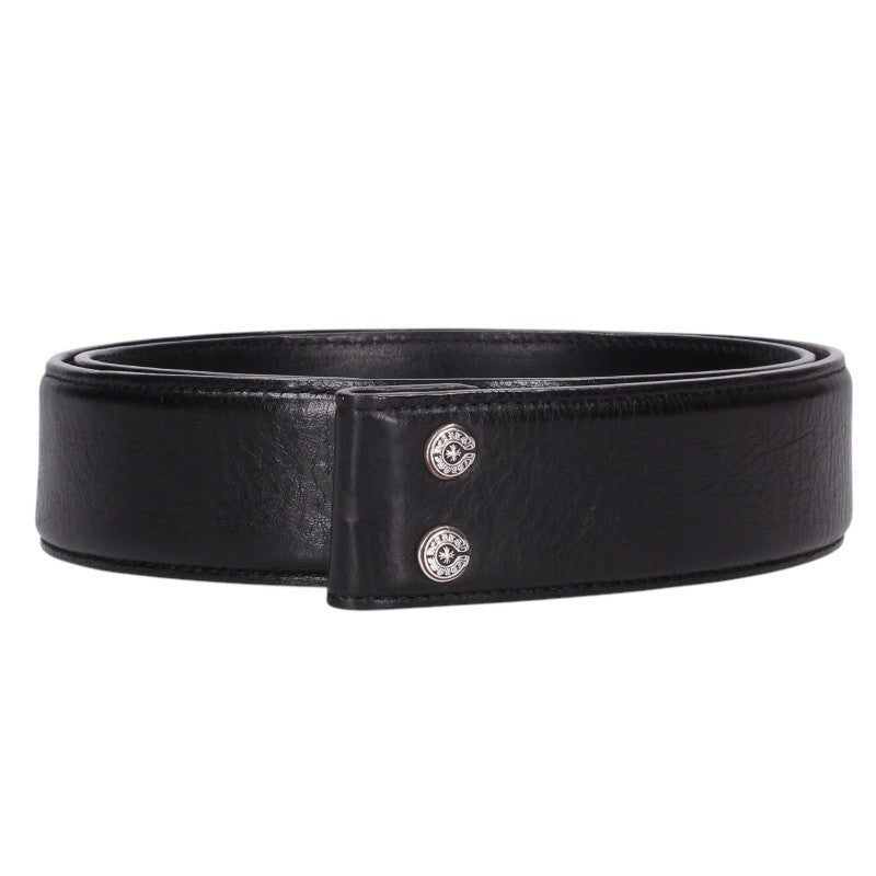 Chrome Hearts 1.5inch Scroll Label Leather Belt Size 32