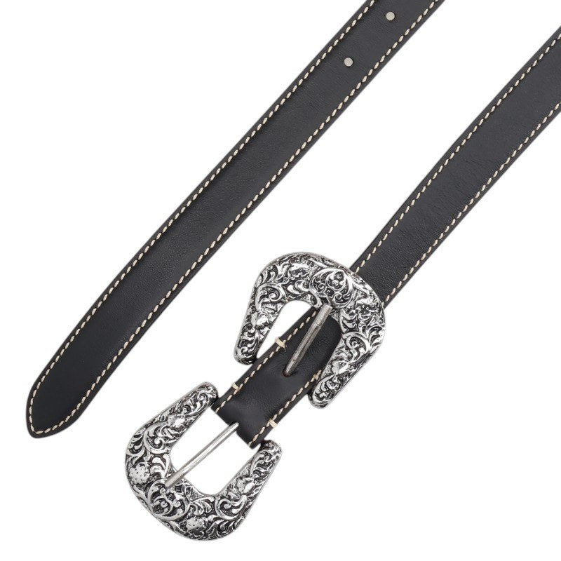 ACNE STUDIOS Double Buckle Leather Belt Size 85