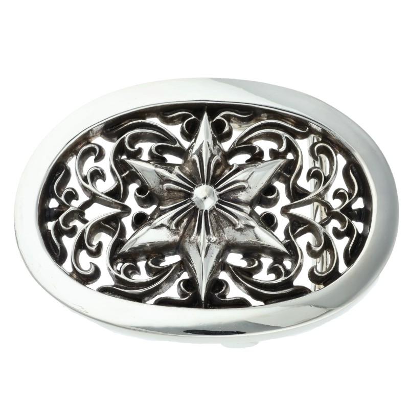 Chrome Hearts Classic Oval Star Silver Buckle