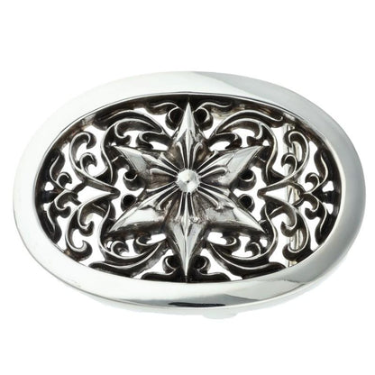 Chrome Hearts Classic Oval Star Silver Buckle