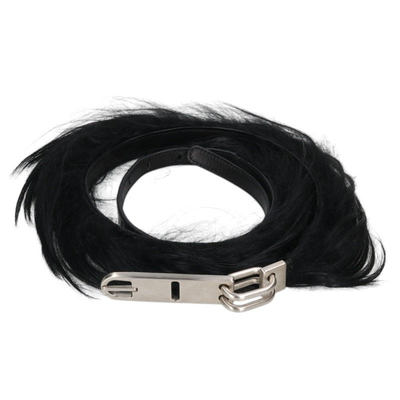 Rick Owens Goat Fur Tongue Belt Black/Silver Size UNI