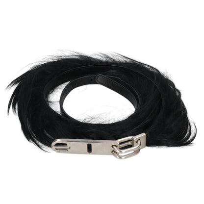 Rick Owens Goat Fur Tongue Belt Black/Silver Size UNI