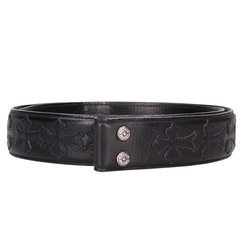 Chrome Hearts 1.5inch Cemetery Cross Leather Belt Size 32