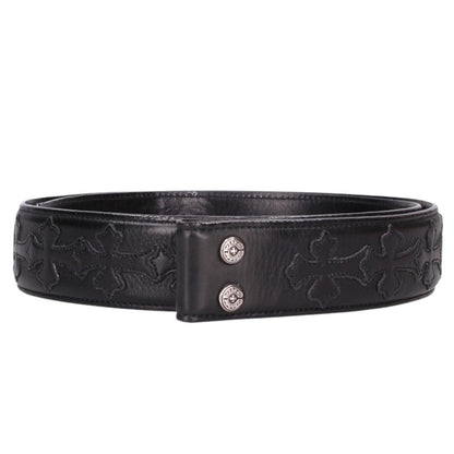Chrome Hearts 1.5inch Cemetery Cross Leather Belt Size 32
