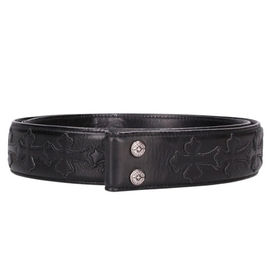 Chrome Hearts 1.5inch Cemetery Cross Leather Belt Size 32