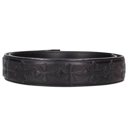 Chrome Hearts 1.5inch Cemetery Cross Leather Belt Size 32