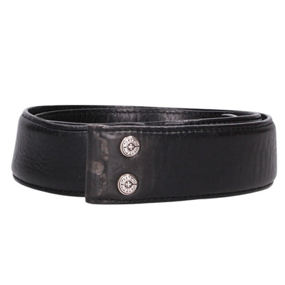 Chrome Hearts Scroll Label Belt Black/Silver Size 32 Inch