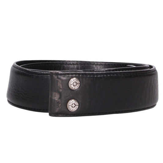 Chrome Hearts Scroll Label Belt Black/Silver Size 32INCH