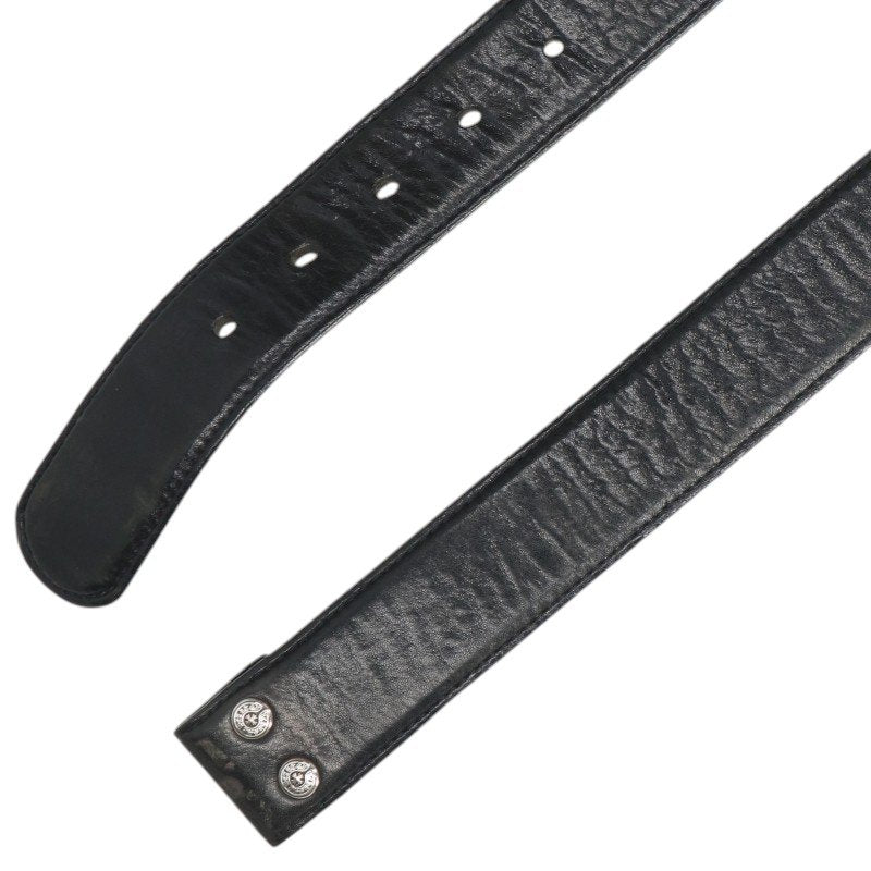 Chrome Hearts Scroll Label Belt Black/Silver Size 32 Inch