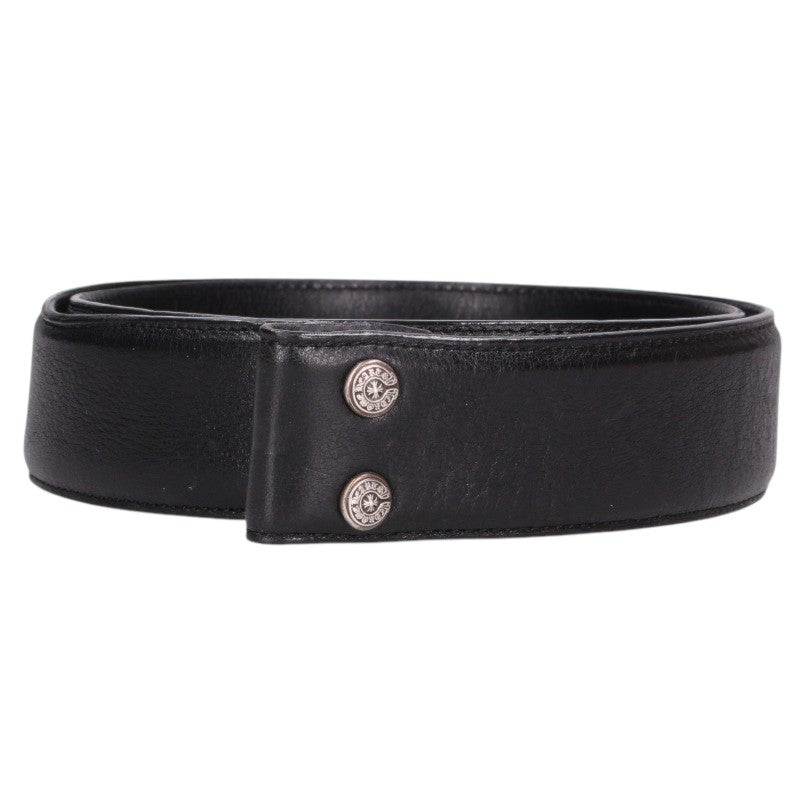 Chrome Hearts 1.5inch Scroll Label Leather Belt Size 32