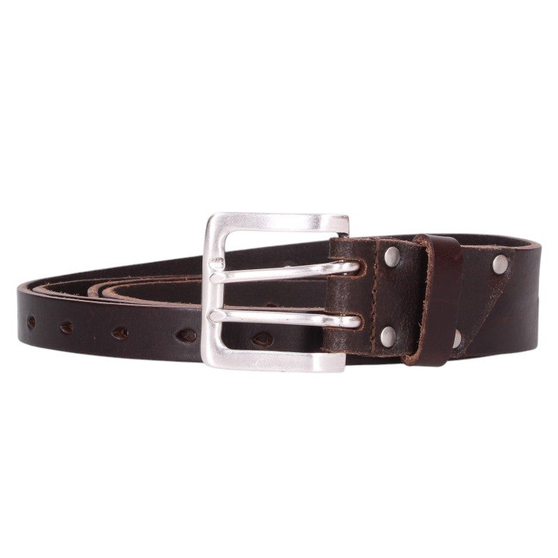 OUR LEGACY 26SS Split Leather Belt Brown/Silver Size 80
