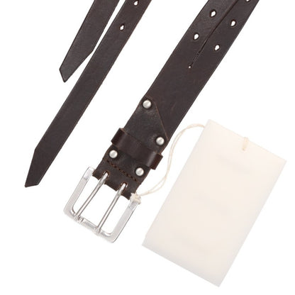 OUR LEGACY 26SS Split Leather Belt Brown/Silver Size 80