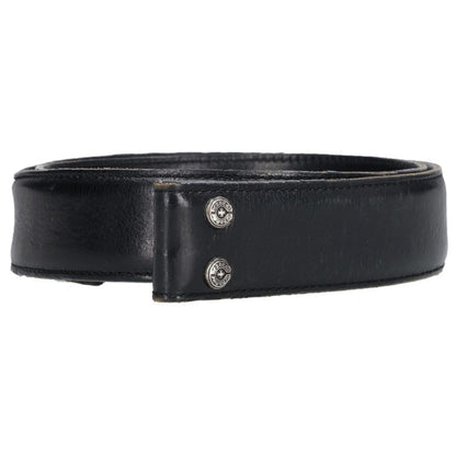 Chrome Hearts Black/Silver 1.5in Scroll Rivets Belt Size 30