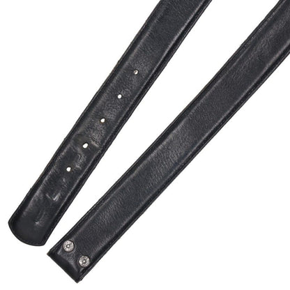 Chrome Hearts Black/Silver 1.5in Scroll Rivets Belt Size 30