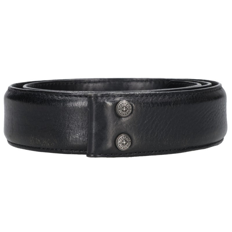 Chrome Hearts 1.5" Scroll Label Belt Black/Silver Size 32
