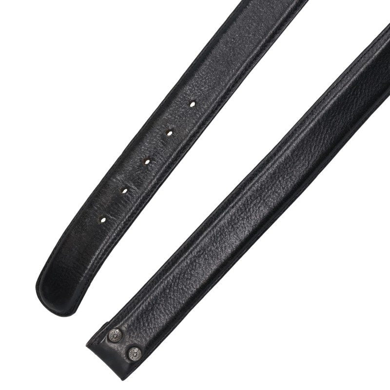 Chrome Hearts 1.5" Scroll Label Belt Black/Silver Size 32