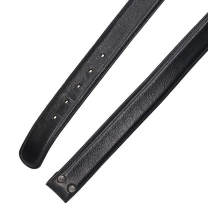 Chrome Hearts 1.5" Scroll Label Belt Black/Silver Size 32