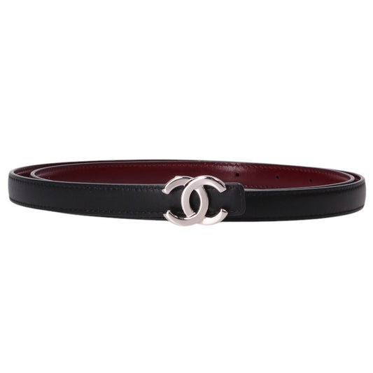 CHANEL Coco Mark Buckle Reversible Narrow Belt Size 90