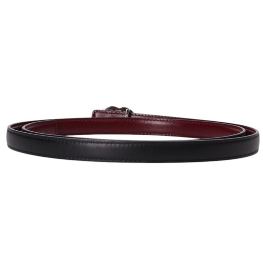 CHANEL Coco Mark Buckle Reversible Narrow Belt Size 90