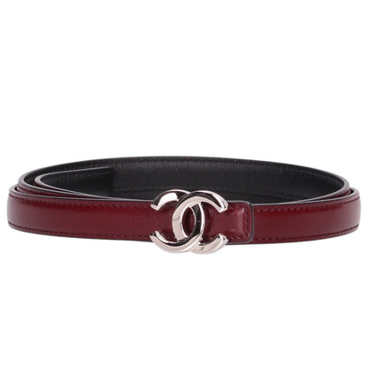 CHANEL Coco Mark Buckle Reversible Narrow Belt Size 90