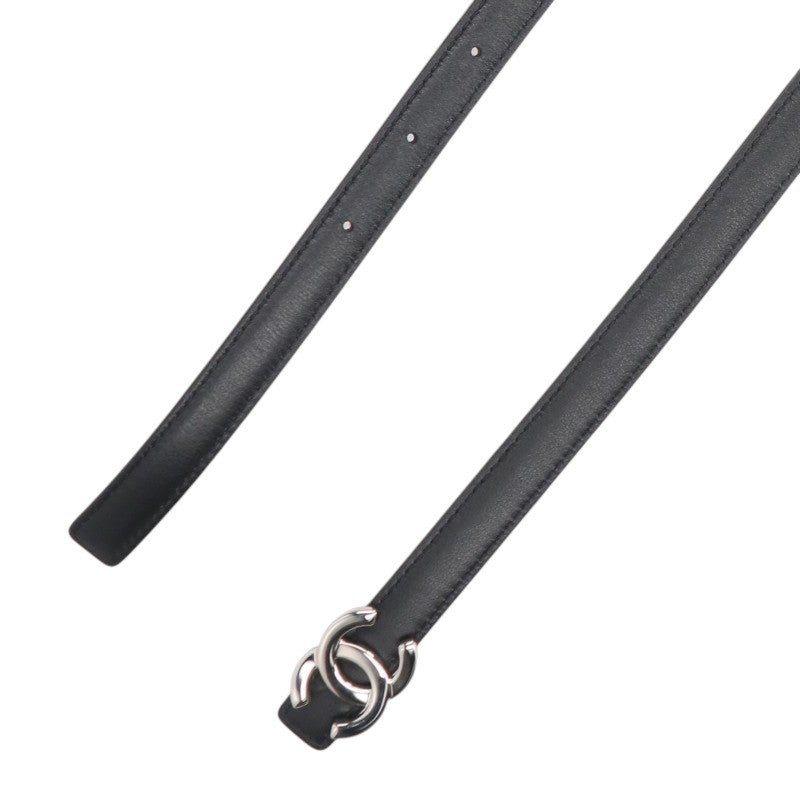 CHANEL Coco Mark Buckle Reversible Narrow Belt Size 90