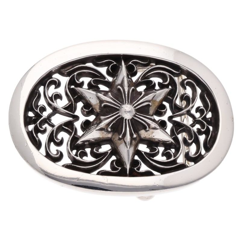 Chrome Hearts BUCKL OVAL STAR1.5 Classic Oval Silver Buckle