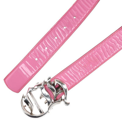 Chrome Hearts Patent Leather Belt Silver Pink Size 32