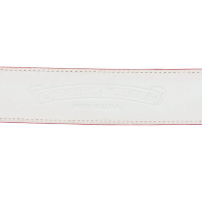 Chrome Hearts Patent Leather Belt Silver Pink Size 32