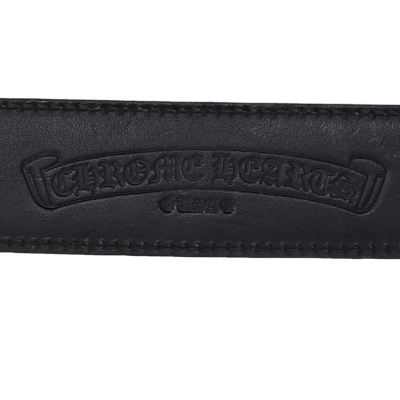 Chrome Hearts 1.5" Scroll Label Rivets Leather Belt Size 30