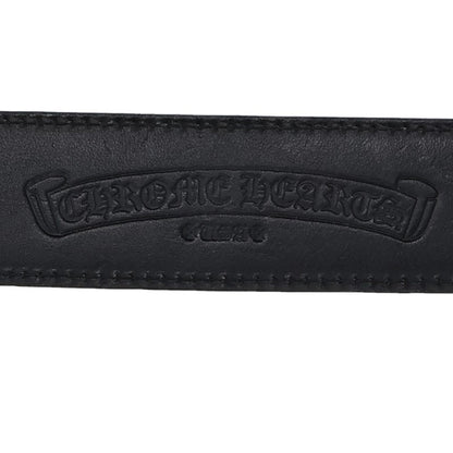 Chrome Hearts 1.5" Scroll Label Rivets Leather Belt Size 30