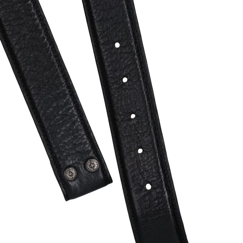 Chrome Hearts 1.5" Scroll Label Rivets Leather Belt Size 30