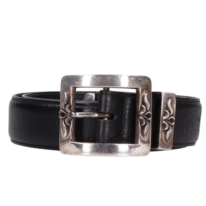 Chrome Hearts BLT 3PC OTJ Leather Belt Black Silver Size 36