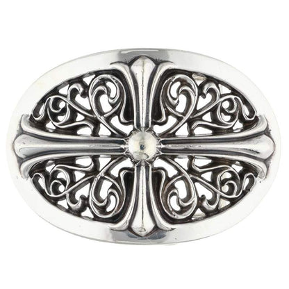 Chrome Hearts Silver Classic Oval Cross Buckle