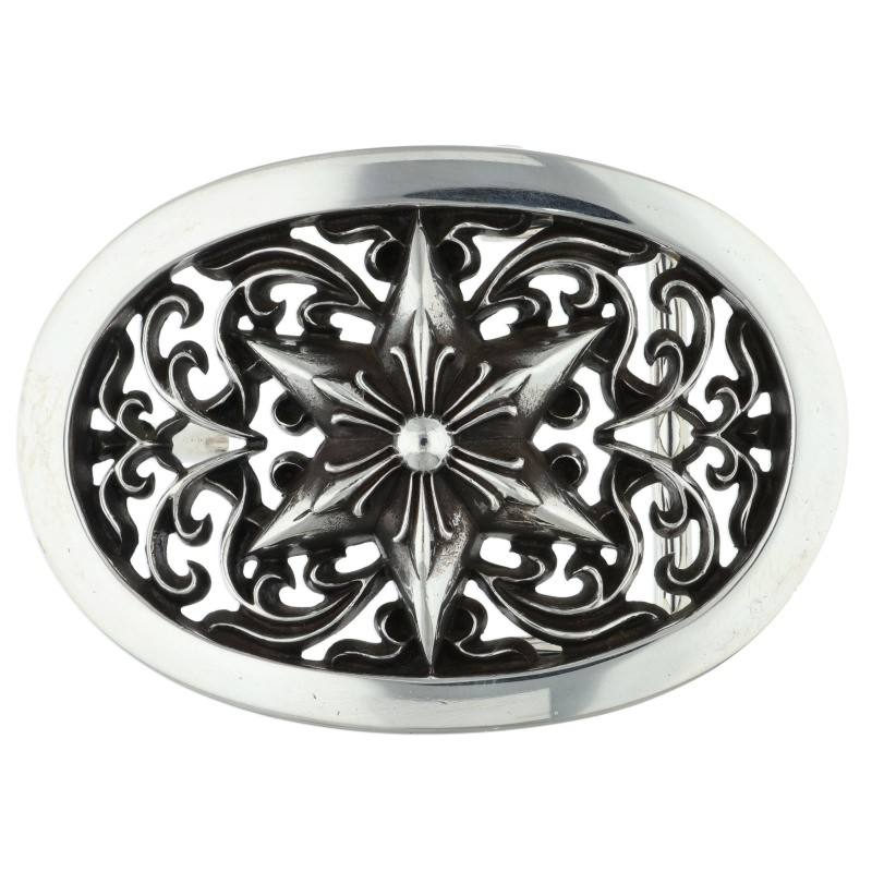 Chrome Hearts 1.5 Classic Oval Star Sterling Silver Buckle